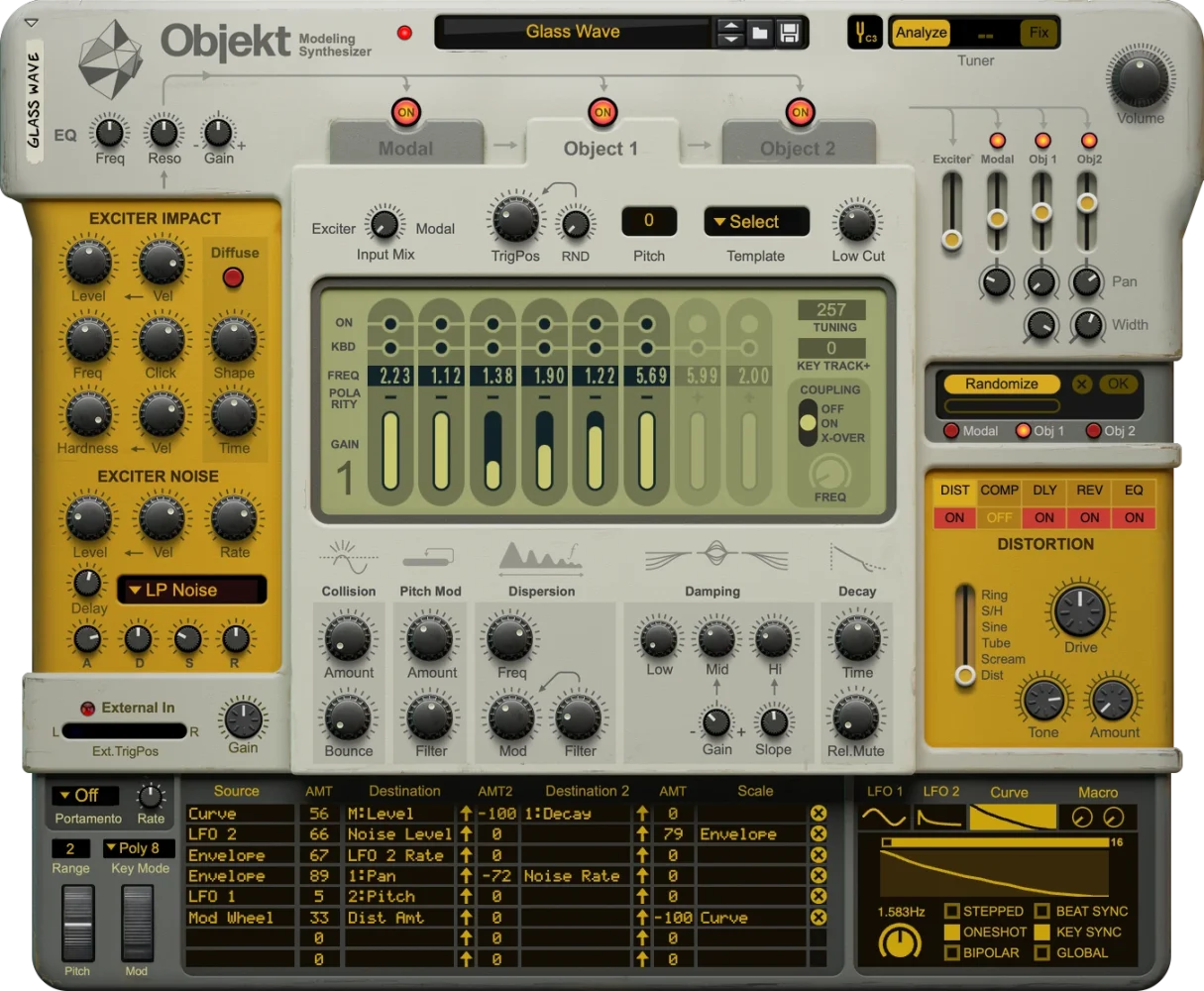 Objekt Physical Modeling Synthesizer